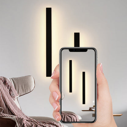 Black Linear LED Outdoor Wall Light Garden Sconce