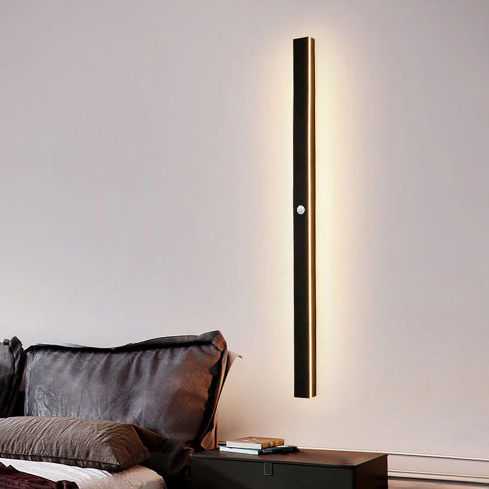 Black Linear LED Outdoor Wall Light Garden Sconce