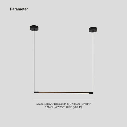 Black Linear Pendant Light Minimalist Slim LED Bar Dimmable