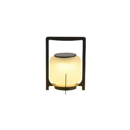 Black Solar LED Garden Lantern Freestanding Outdoor Patio Light
