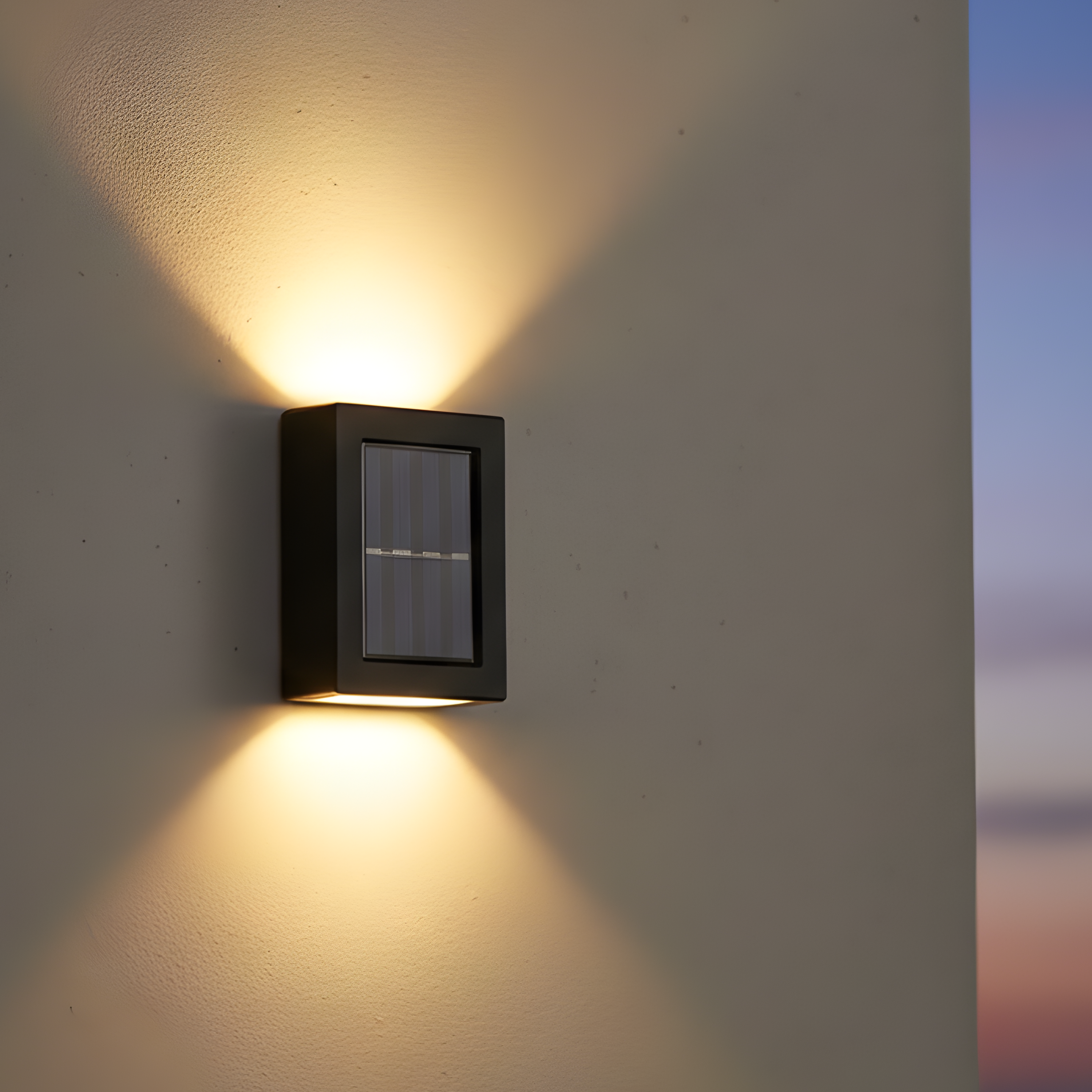 Black Solar LED Outdoor Wall Light Up and Down Solar Garden Light