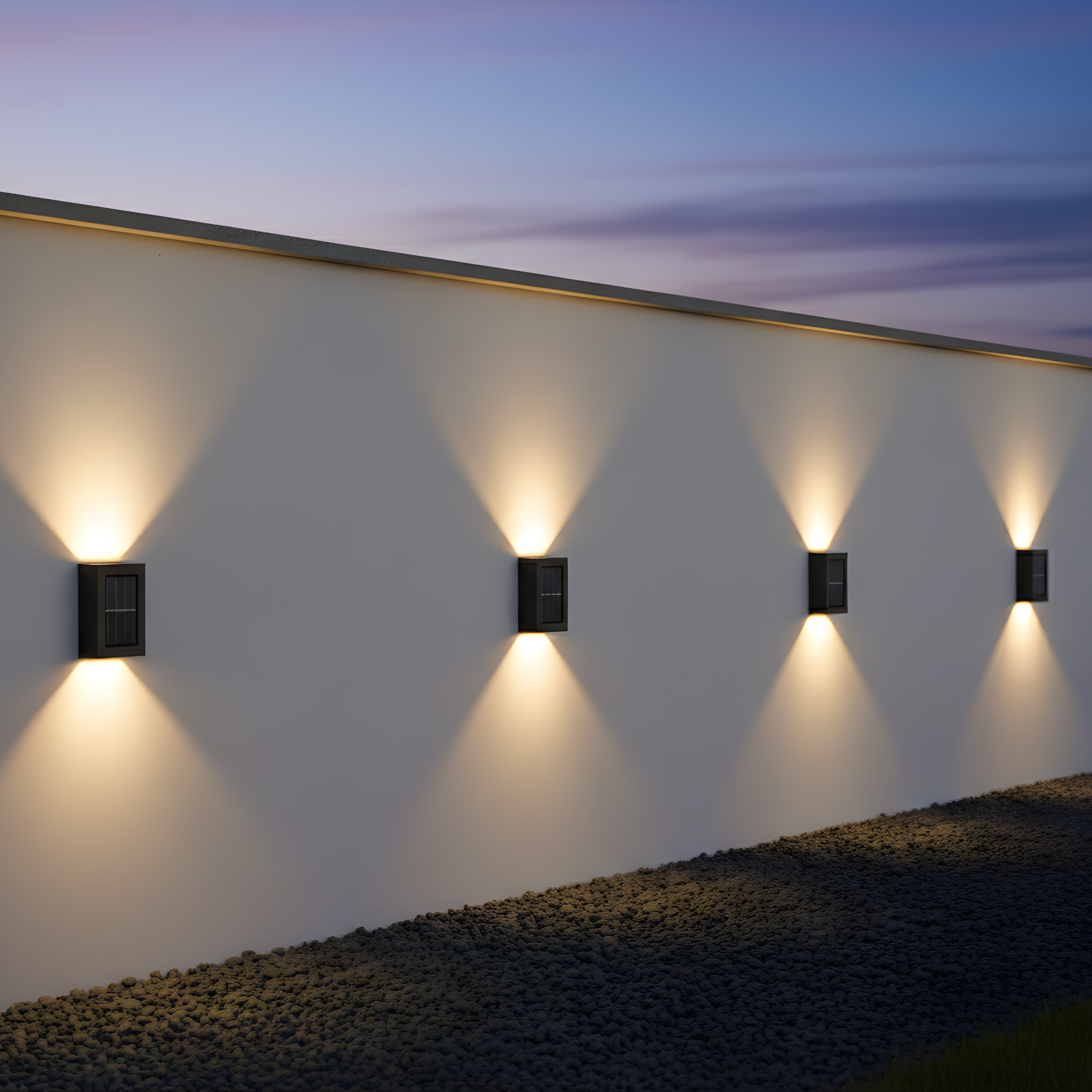 Black Solar LED Outdoor Wall Light Up and Down Solar Garden Light