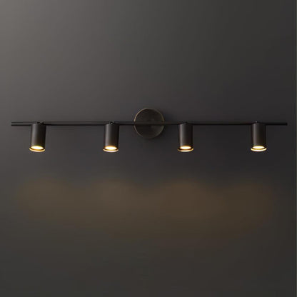 Black Twin Cylinder Adjustable Wall Spotlight Two Light Wall Light