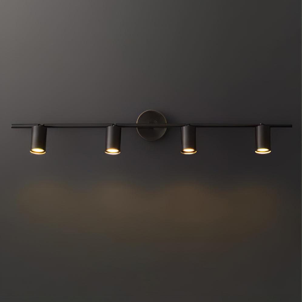 Black Twin Cylinder Adjustable Wall Spotlight Two Light Wall Light