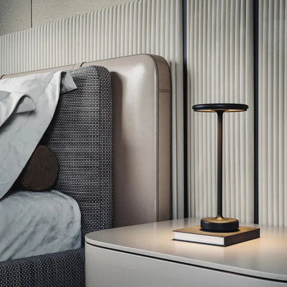 Brass Cordless Rechargeable LED Table Lamp USB Metal Bedside Lamp