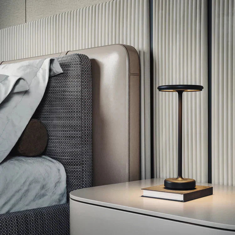 Brass Cordless Rechargeable LED Table Lamp USB Metal Bedside Lamp