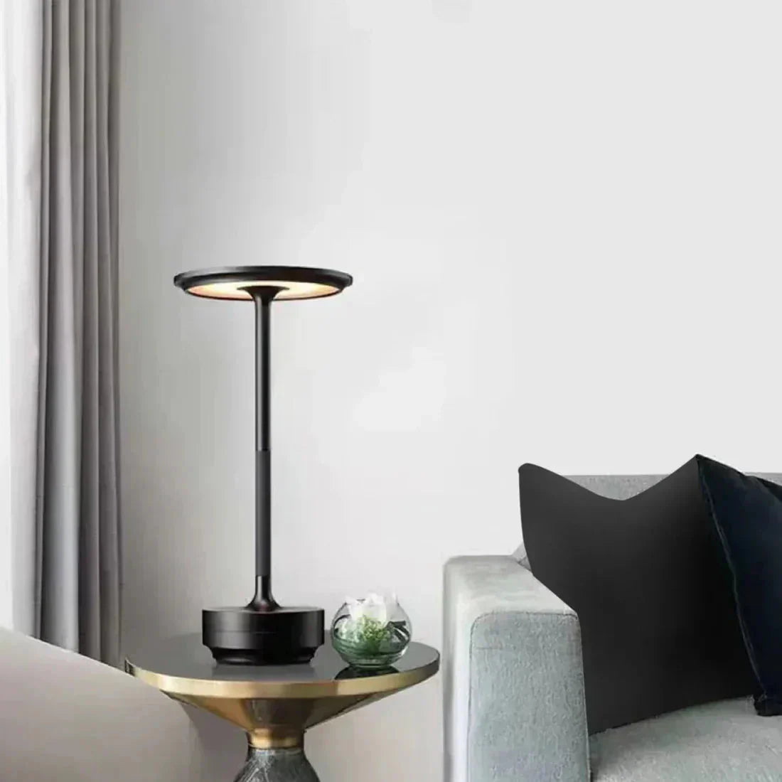 Brass Cordless Rechargeable LED Table Lamp USB Metal Bedside Lamp