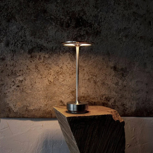 Brass Cordless Rechargeable LED Table Lamp USB Metal Bedside Lamp