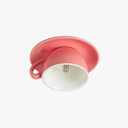 Ceramic Coffee Cup Flush Mount Ceiling Light Colourful