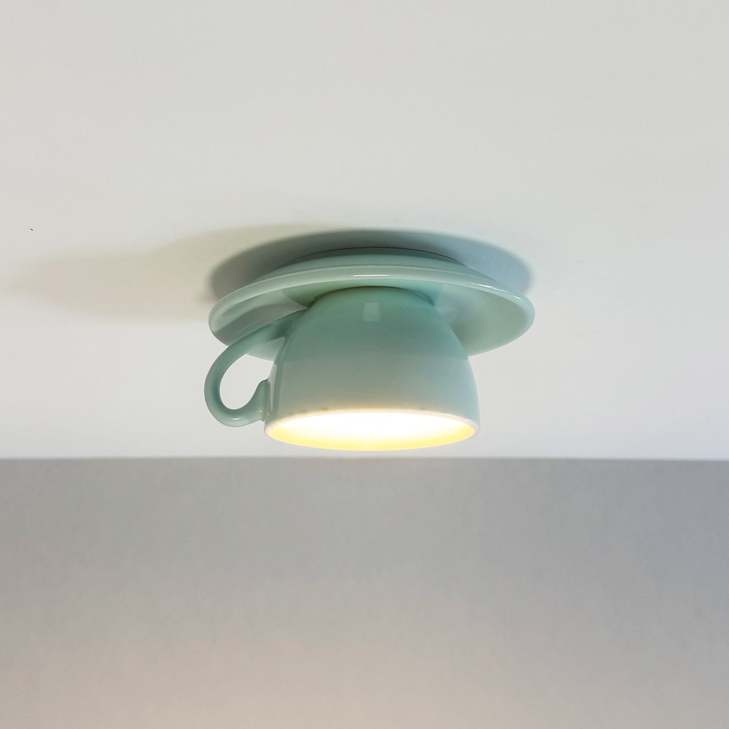 Ceramic Coffee Cup Flush Mount Ceiling Light Colourful