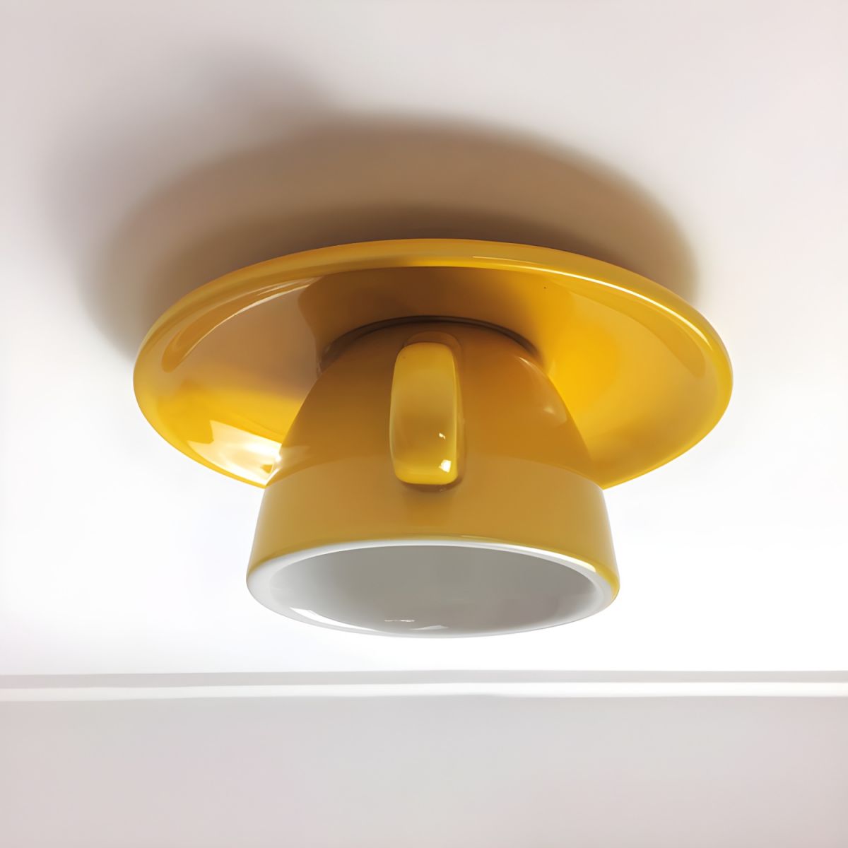 Ceramic Coffee Cup Flush Mount Ceiling Light Colourful