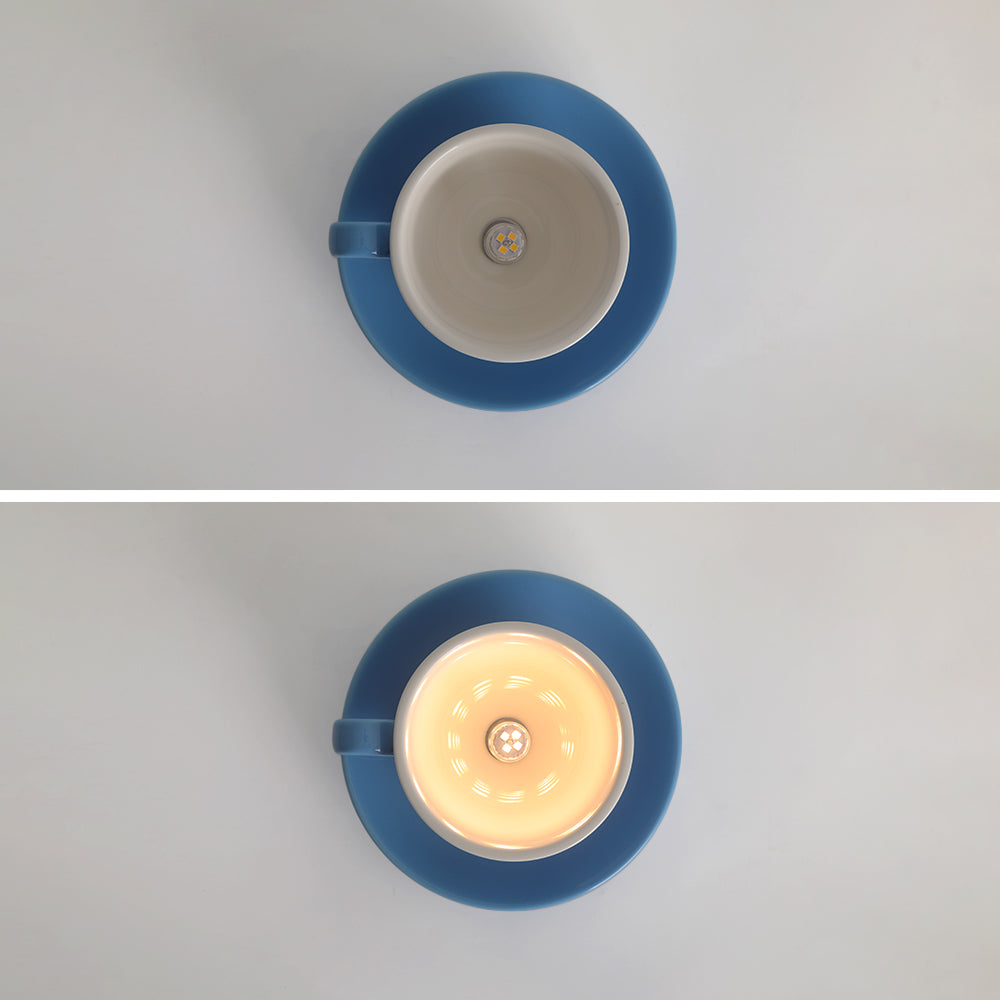 Ceramic Coffee Cup Flush Mount Ceiling Light Colourful