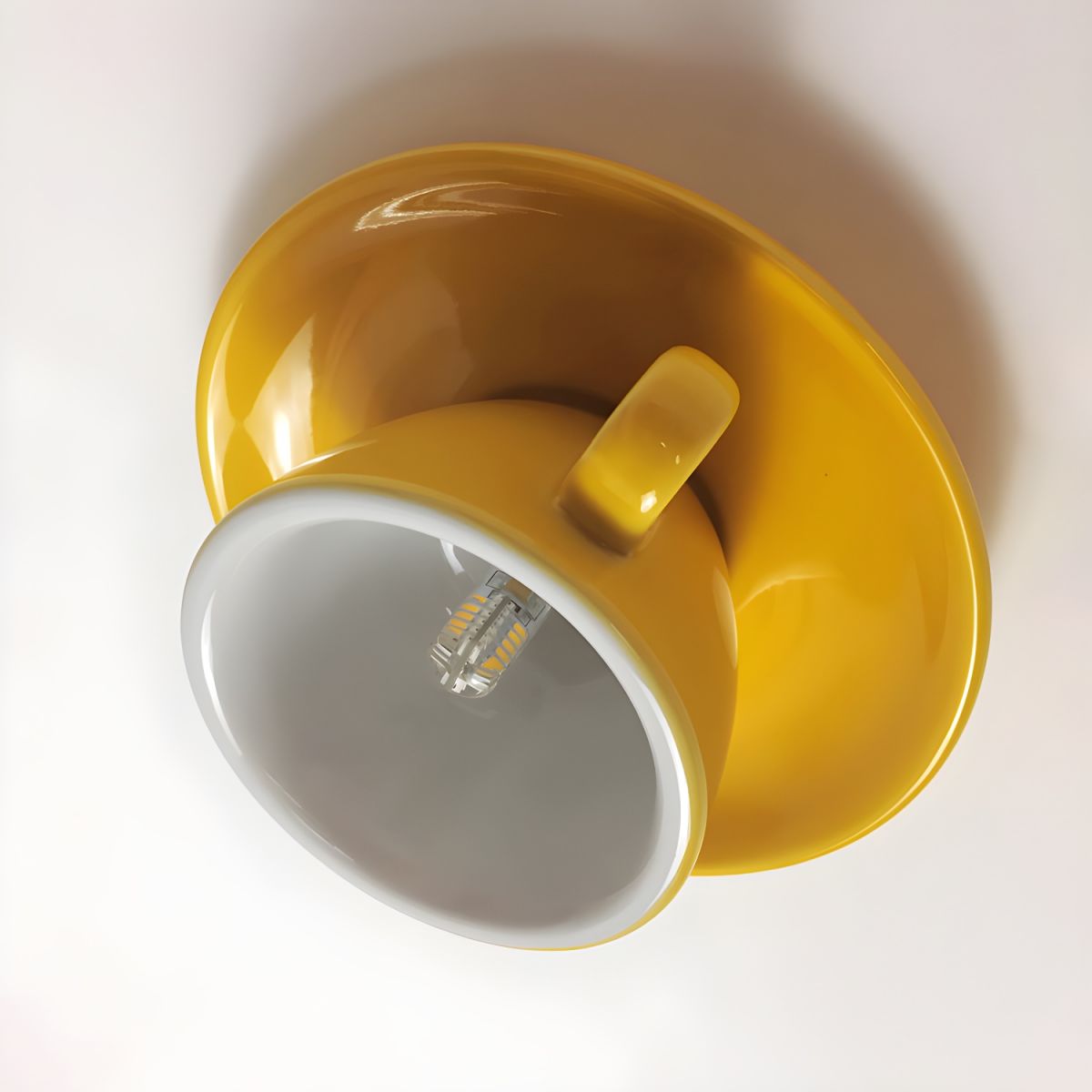 Ceramic Coffee Cup Flush Mount Ceiling Light Colourful