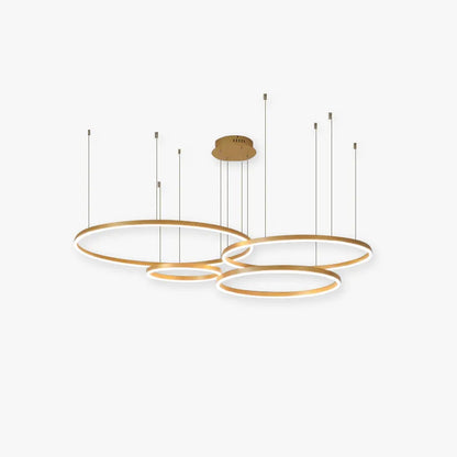 Circular Ring Cluster LED Pendant Light Black Gold Coffee