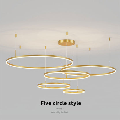 Circular Ring Cluster LED Pendant Light Black Gold Coffee