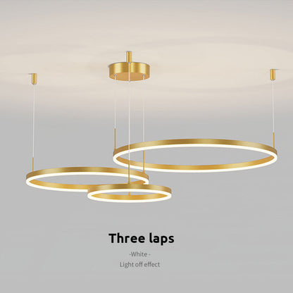 Circular Ring Cluster LED Pendant Light Black Gold Coffee