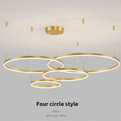 Circular Ring Cluster LED Pendant Light Black Gold Coffee