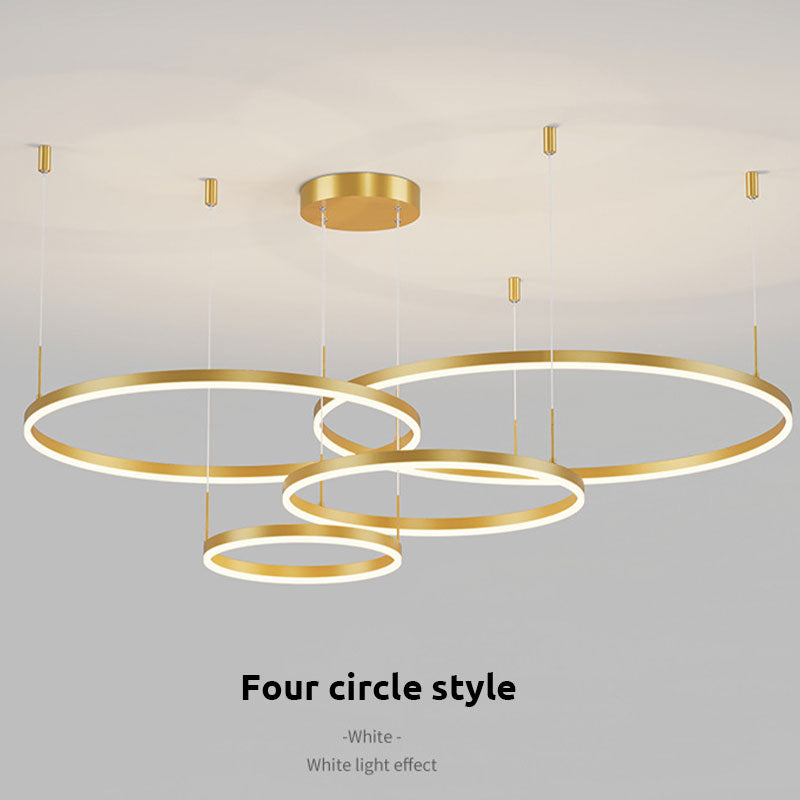 Circular Ring Cluster LED Pendant Light Black Gold Coffee