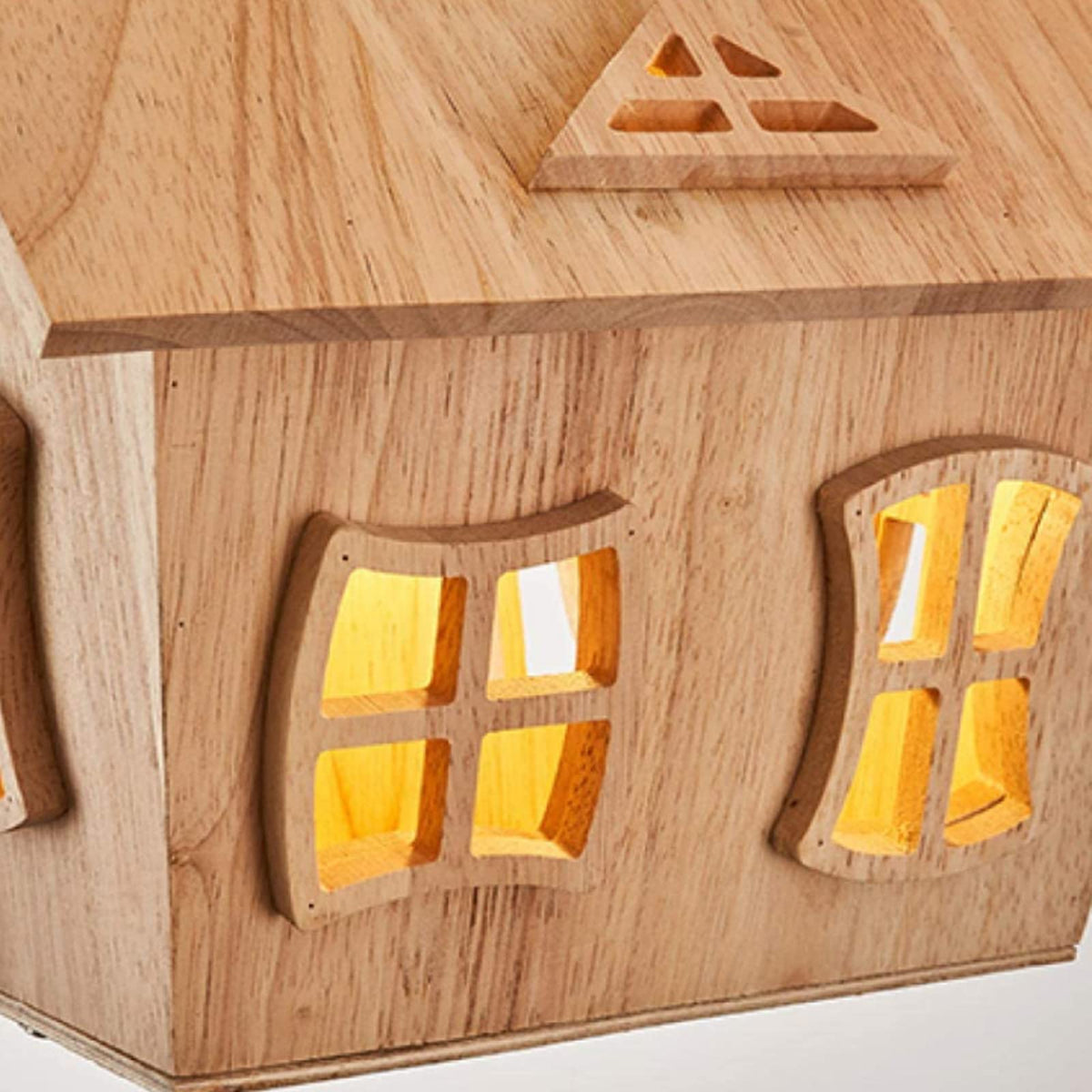 Colourful Balloon House Kids Flush Mount Ceiling Light In Wood And Acrylic