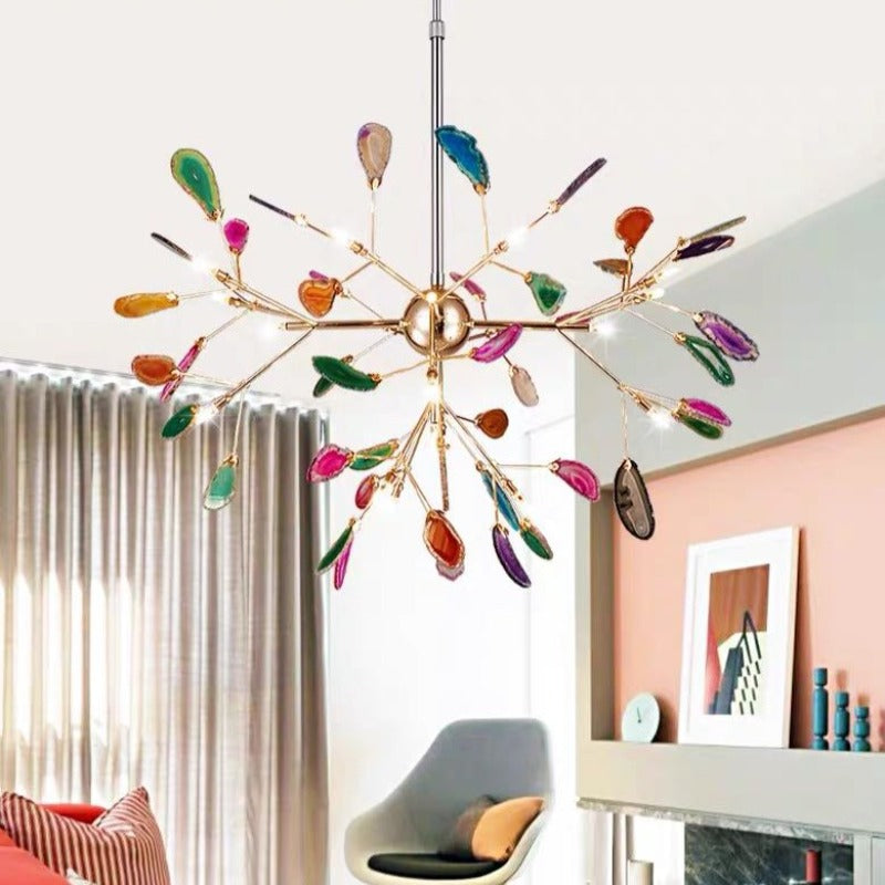 Colourful Slice Branch Chandelier Metal Ceiling Light