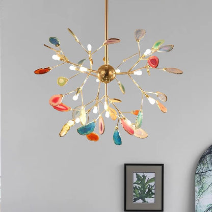 Colourful Slice Branch Chandelier Metal Ceiling Light