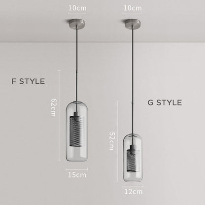 Contemporary Glass Globe Pendant Light With Metal Mesh Inner Shade In Gold Or Silver