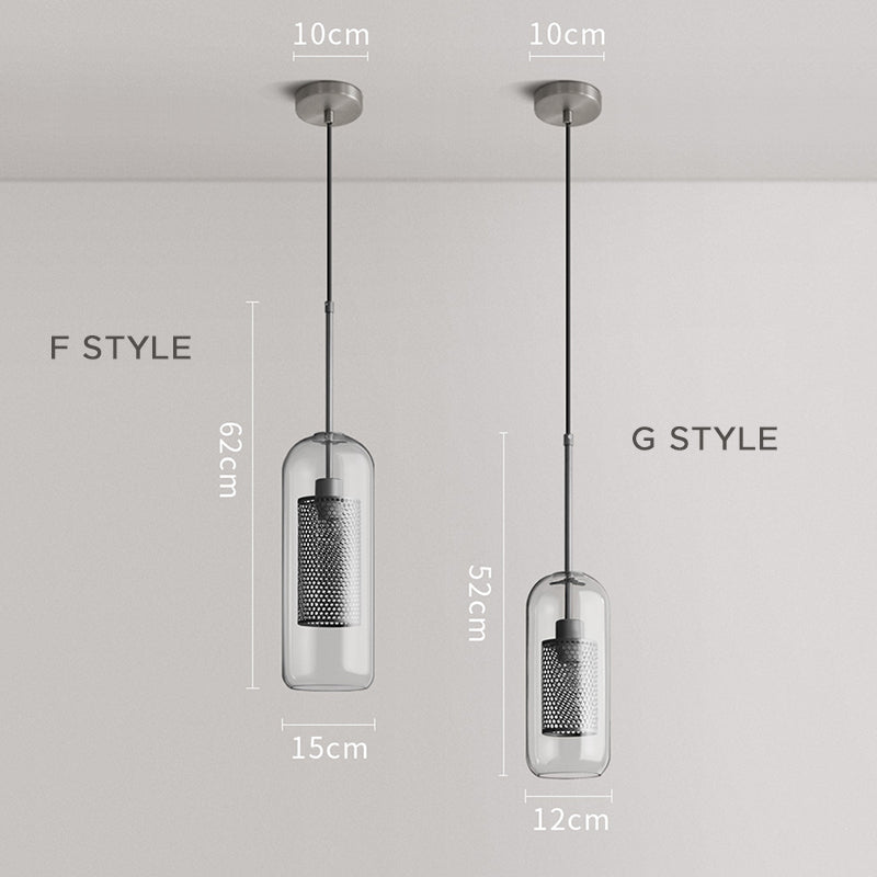 Contemporary Glass Globe Pendant Light With Metal Mesh Inner Shade In Gold Or Silver