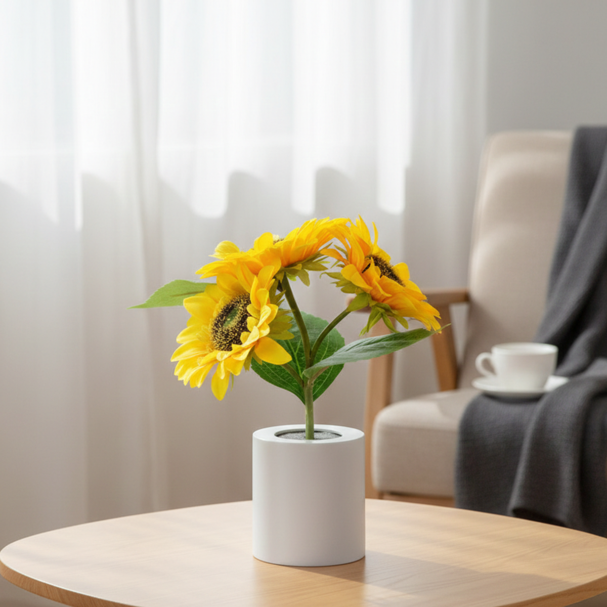Cottagecore Yellow Sunflower Cordless USB Rechargeable LED Table Lamp
