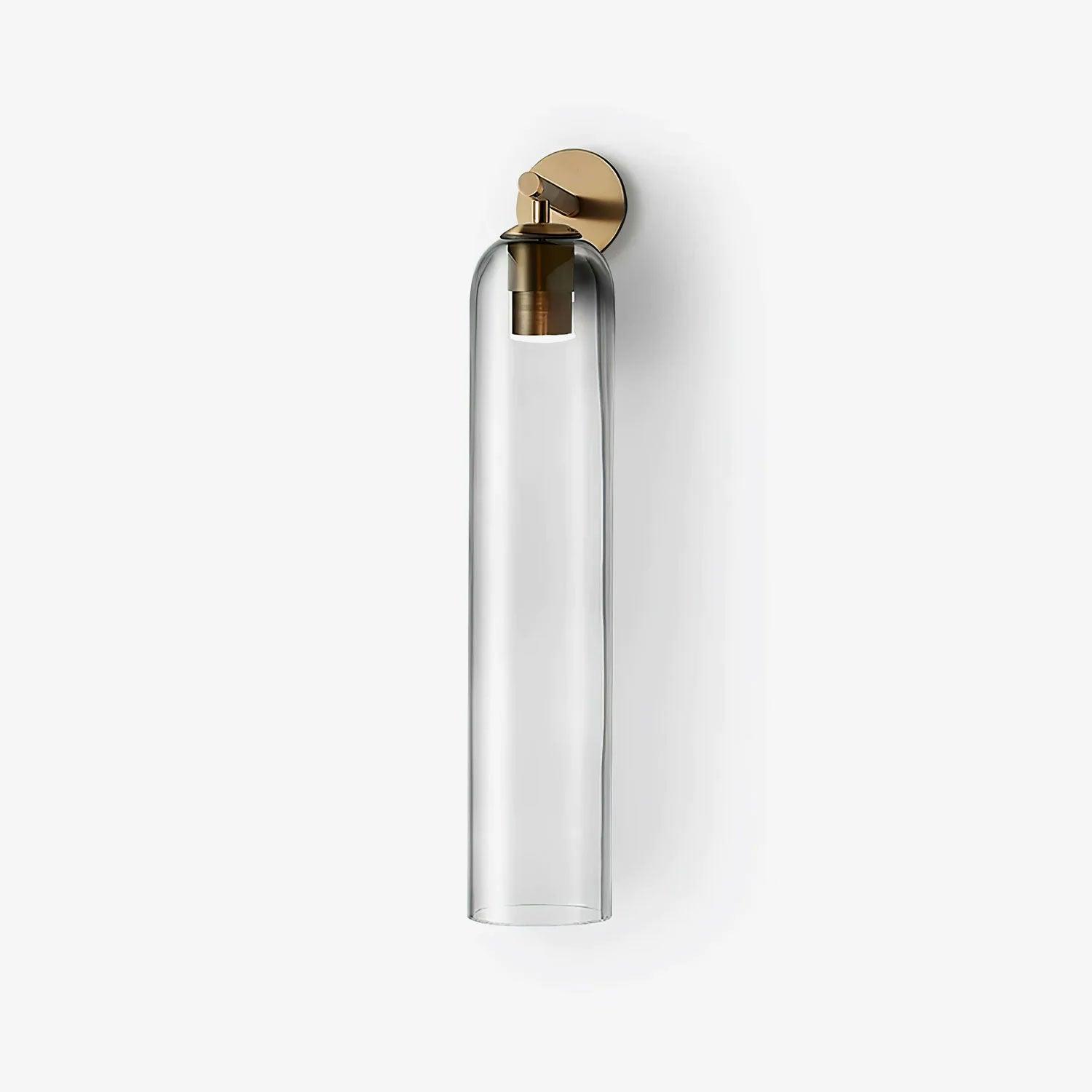 Cylindrical Glass Tube Wall Light With Metal Mount