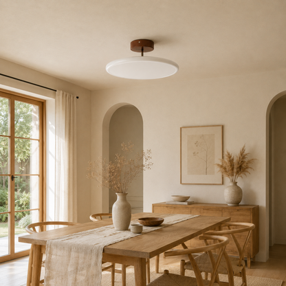 Dimmable Round Downlight Ceiling Light With Remote Control In Beige White Or Green