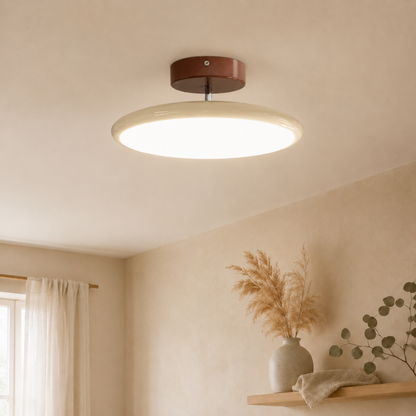 Dimmable Round Downlight Ceiling Light With Remote Control In Beige White Or Green