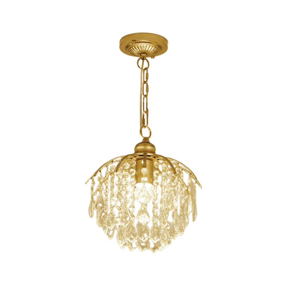 Faceted Crystal Dimmable Ceiling Light Flush Mount or Pendant