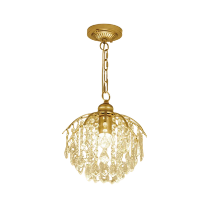 Faceted Crystal Dimmable Ceiling Light Flush Mount or Pendant