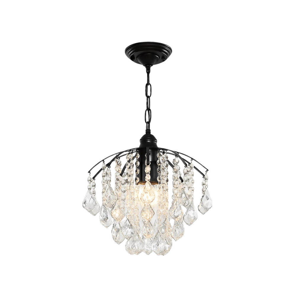 Faceted Crystal Dimmable Ceiling Light Flush Mount or Pendant