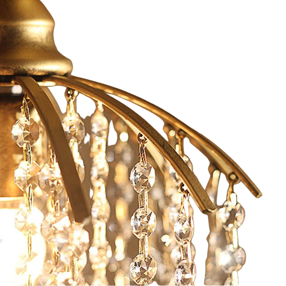 Faceted Crystal Dimmable Ceiling Light Flush Mount or Pendant