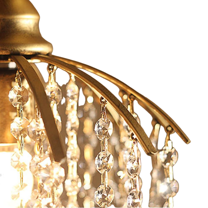 Faceted Crystal Dimmable Ceiling Light Flush Mount or Pendant