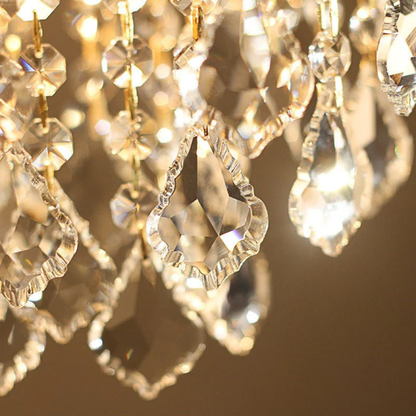 Faceted Crystal Dimmable Ceiling Light Flush Mount or Pendant