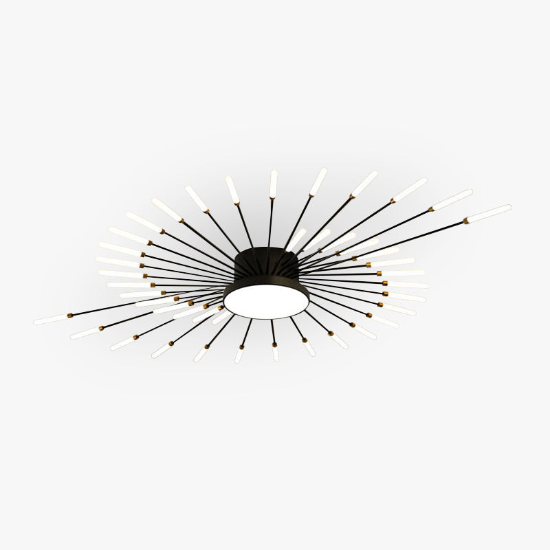 Fireworks Sunburst LED Ceiling Light Modern Black And Gold