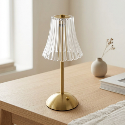 Gold Crystal Effect Cordless LED Table Lamp USB Rechargeable Touch Lamp