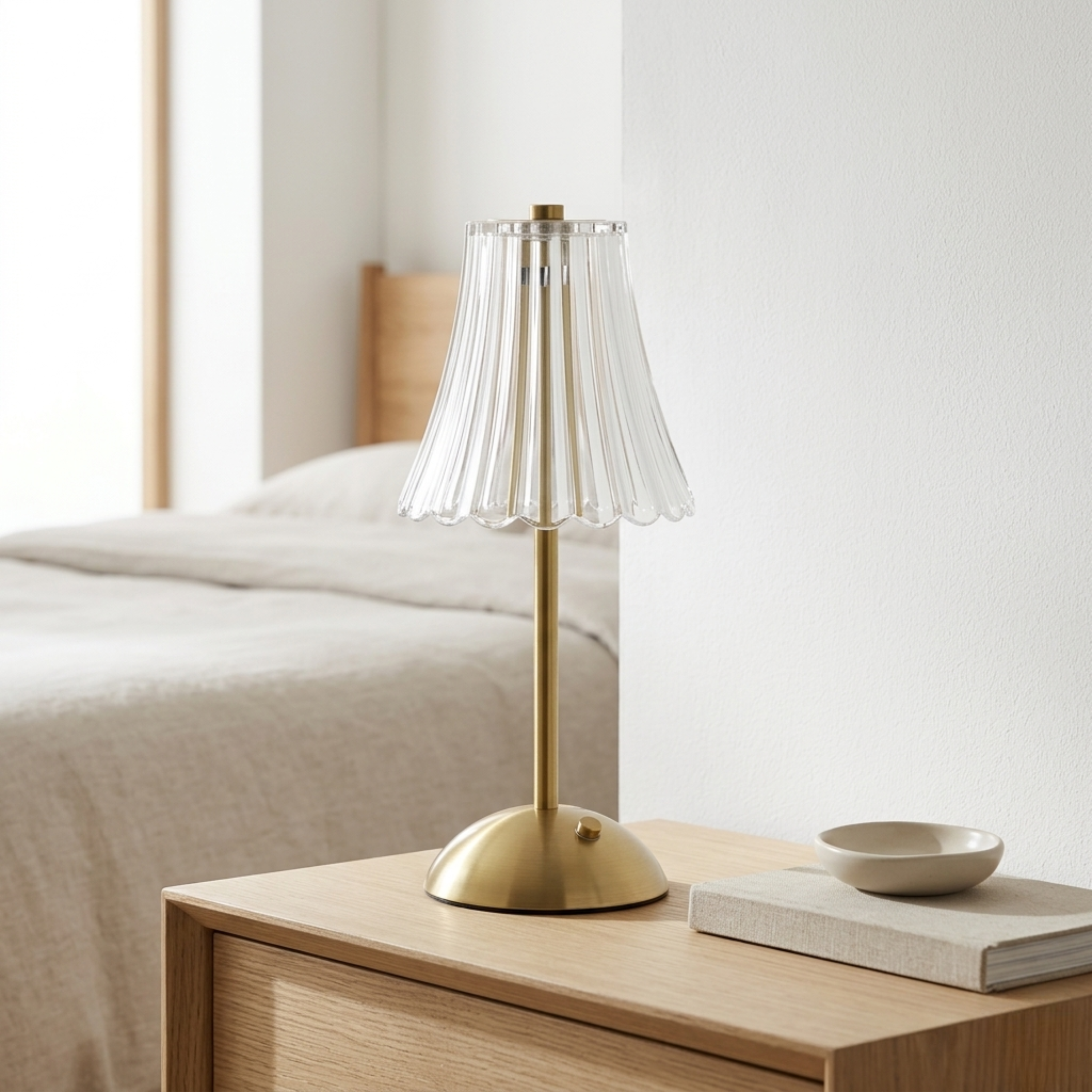 Gold Crystal Effect Cordless LED Table Lamp USB Rechargeable Touch Lamp