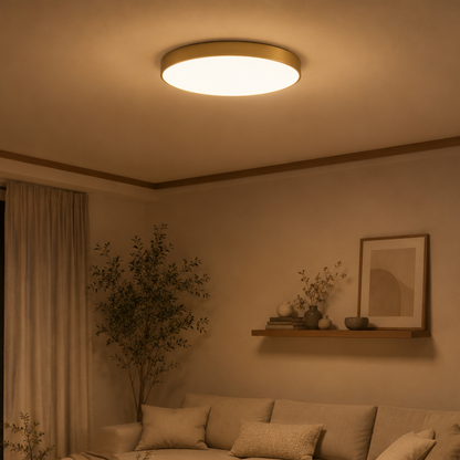 Gold Round Slim Profile LED Flush Mount Ceiling Light