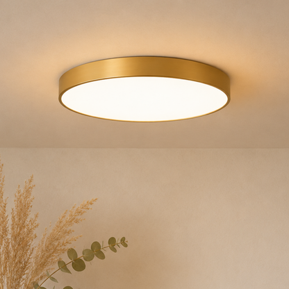 Gold Round Slim Profile LED Flush Mount Ceiling Light