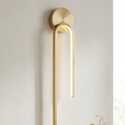 Gold Vertical Loop LED Wall Sconce Modern Indoor Wall Light