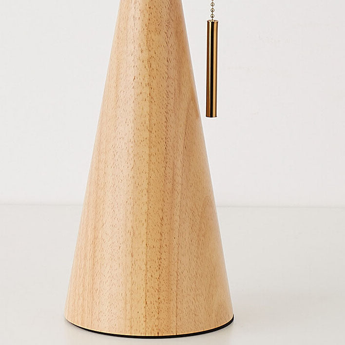 Japandi Wooden Pleated Fabric Shade Table Lamp