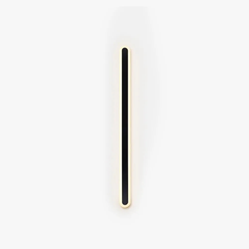 Linear Oval Black Metal Outdoor Wall Light