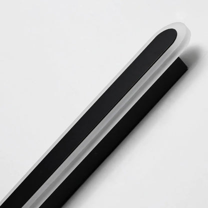 Linear Oval Black Metal Outdoor Wall Light