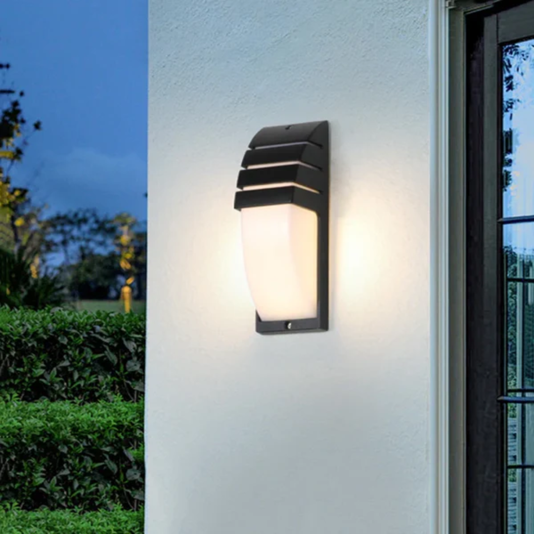 Matte Black Outdoor Wall Light With Motion Sensor