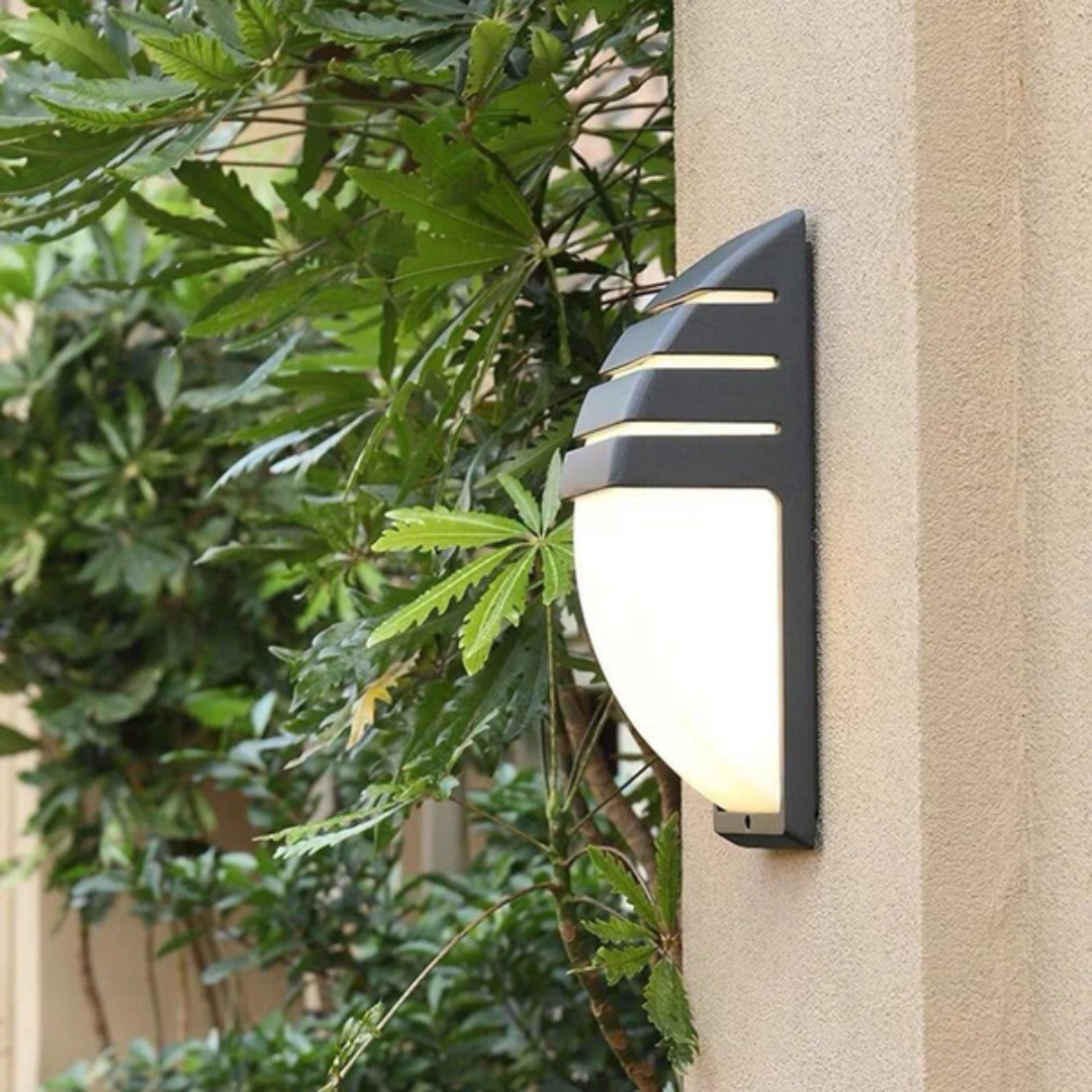 Matte Black Outdoor Wall Light With Motion Sensor