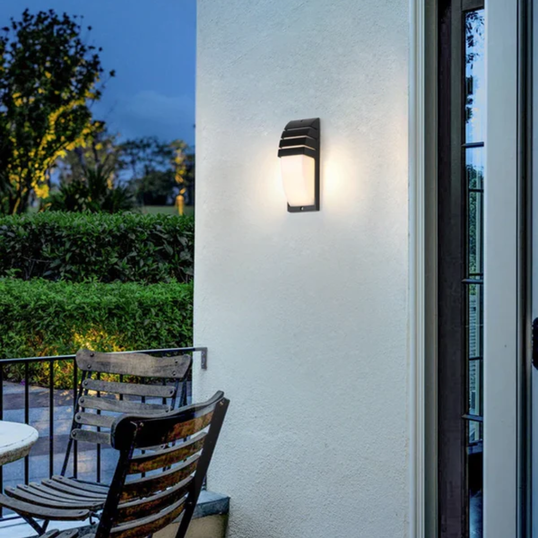 Matte Black Outdoor Wall Light With Motion Sensor