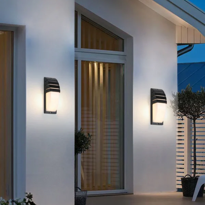 Matte Black Outdoor Wall Light With Motion Sensor